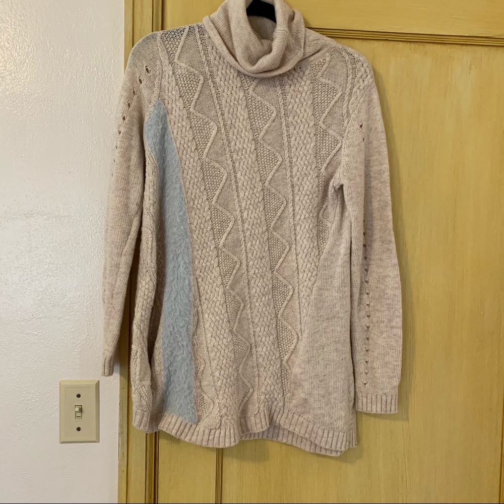 Desigual Bordado mixed-knit roll neck sweater size small